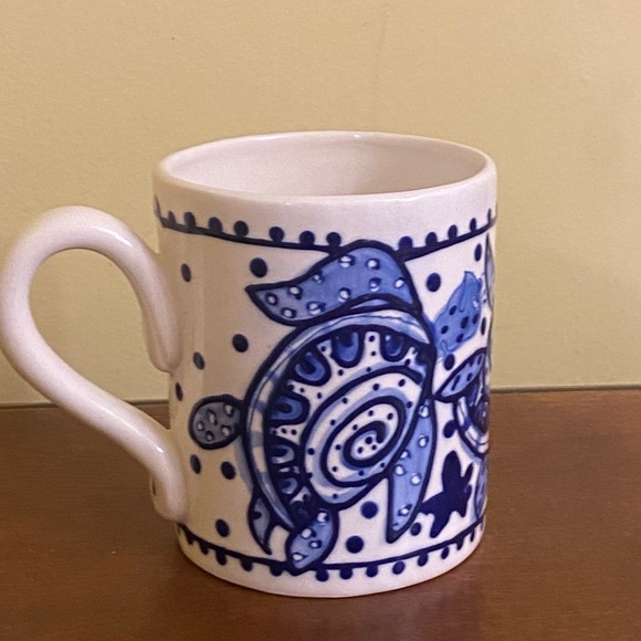 Diane Artware Come Dream with Me Sea Turtle Coffee Mug Cup Cottagecore Beach - Picture 1 of 9